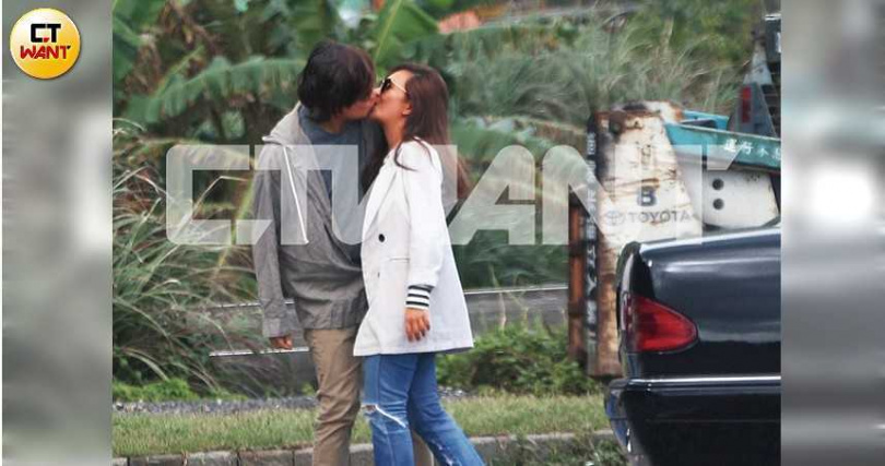 Fish Leong kissing her boyfriend