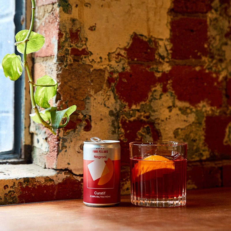 curatif Four Pillars Negroni in a can