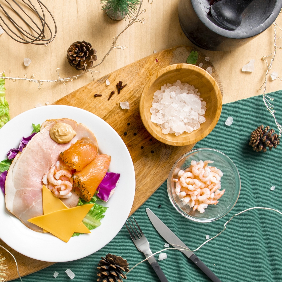 Christmas ham platter 