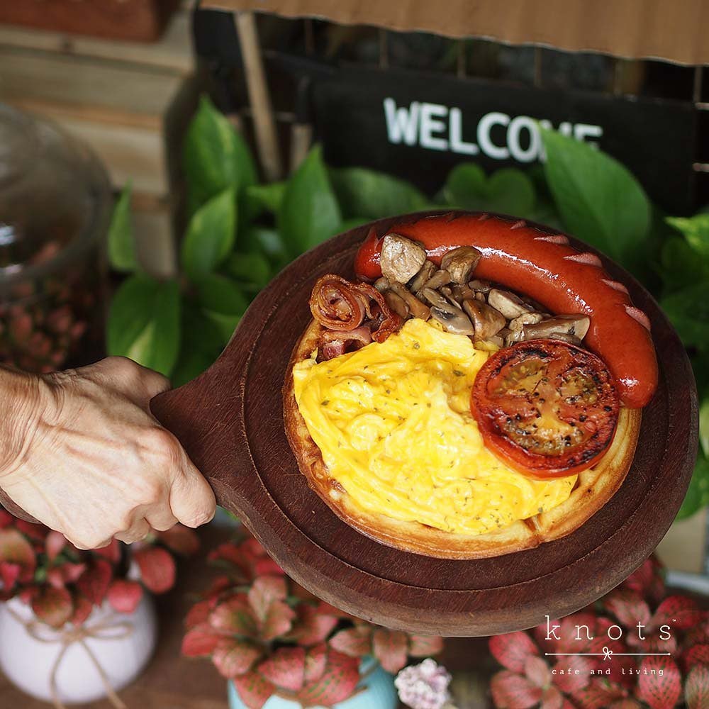 Knots Cafe and Living waffle breakfast