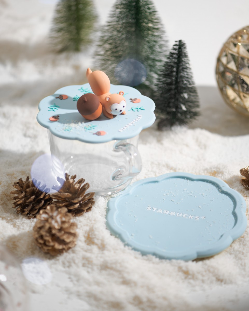 Squirrel Cup Lid and Coaster Set