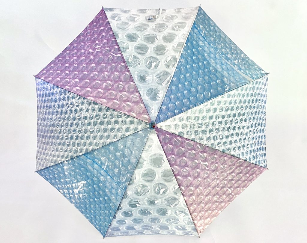 Front view of bubble wrap umbrella