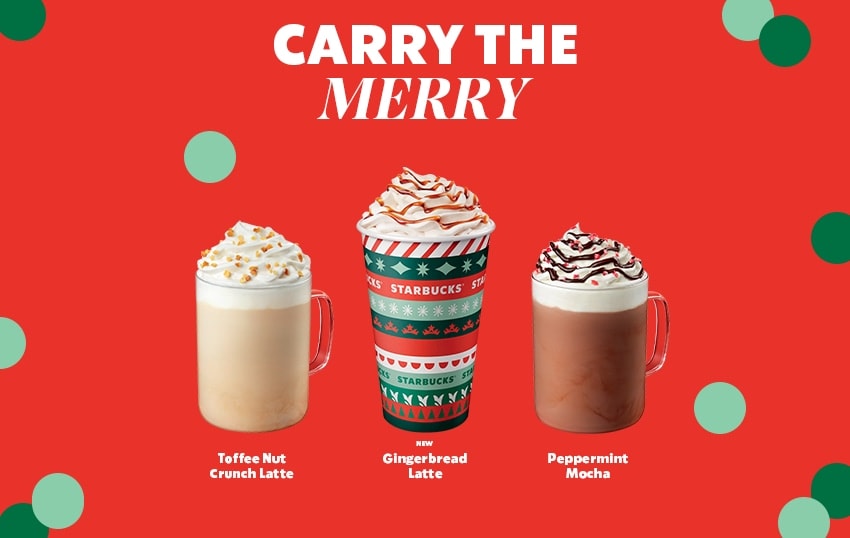 Starbucks Singapore gingerbread latte christmas drinks 2020
