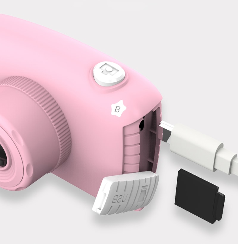 EMIE pink hello kitty camera SD card and usb port