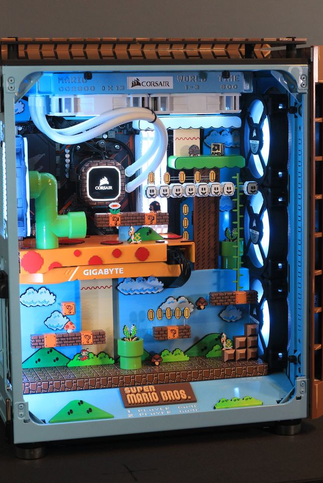 mario-themed pc with game elements