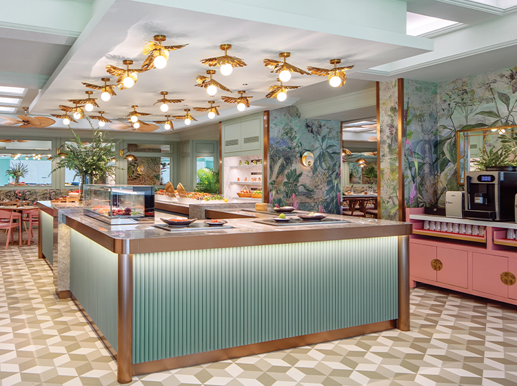Ginger at PARKROYAL tropical botanic restaurant mint green