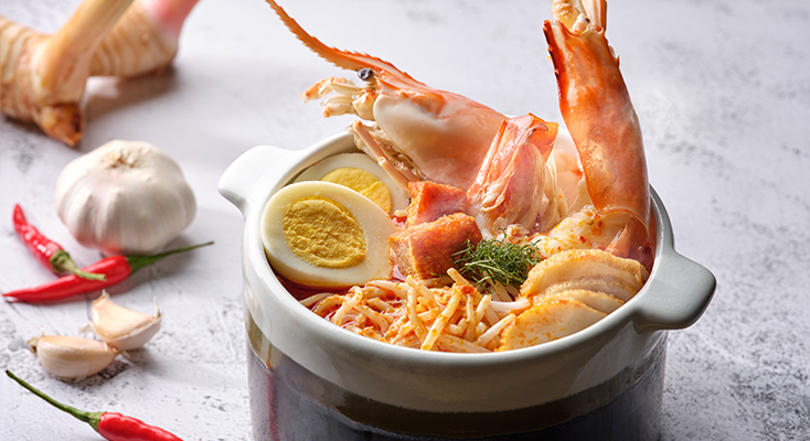 prawn laksa at Ginger at PARKROYAL