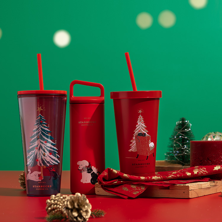 starbucks christmas tree 2020 red tumblers