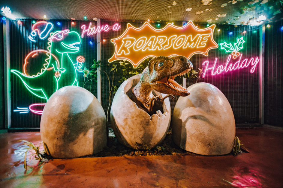 Christmas light-up Singapore 2020 Changi Airport Dino Dazzle