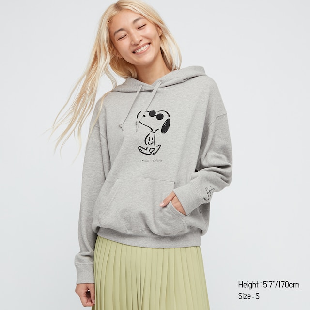 Women Peanuts X Yu Nagaba UT Graphic hoodie in grey