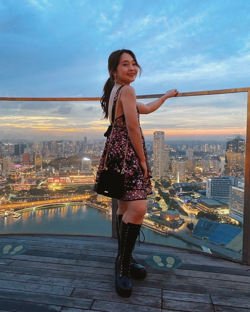sunset at rooftop in singapore