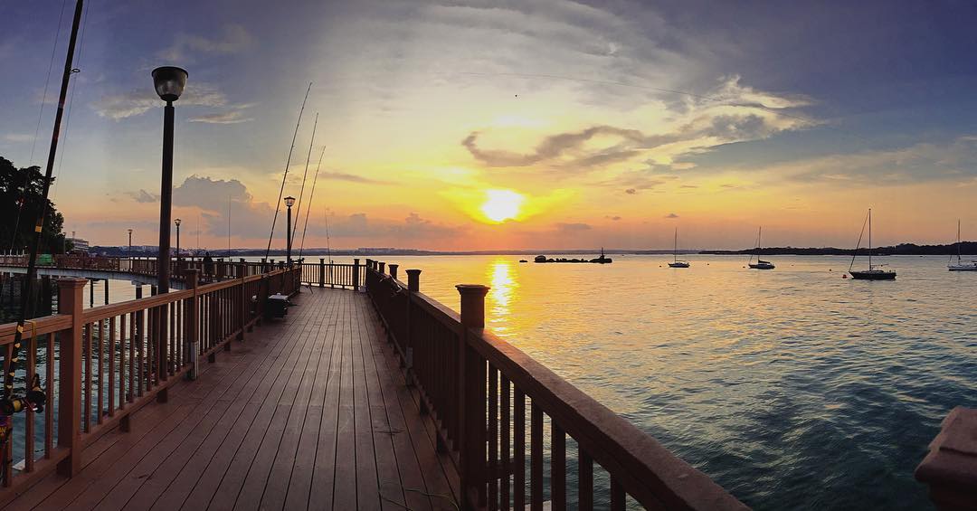 sunset at Changi Point Western Boardwalk