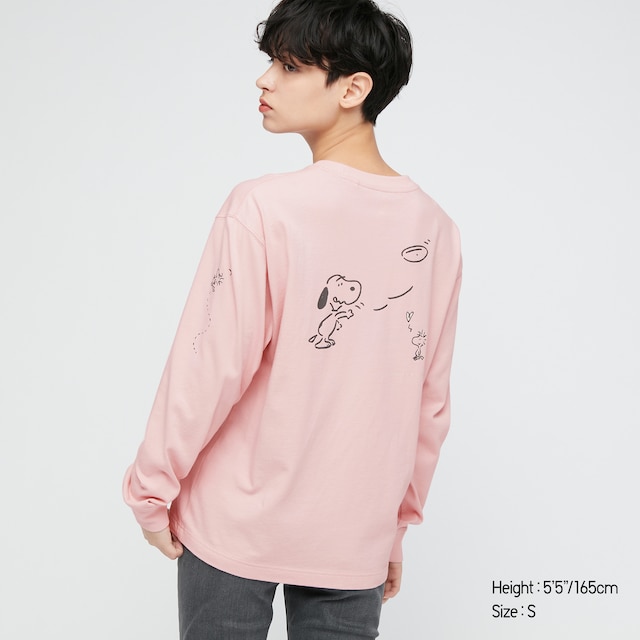 Women Peanuts X Yu Nagaba UT Graphic long sleeved t shirt in pink