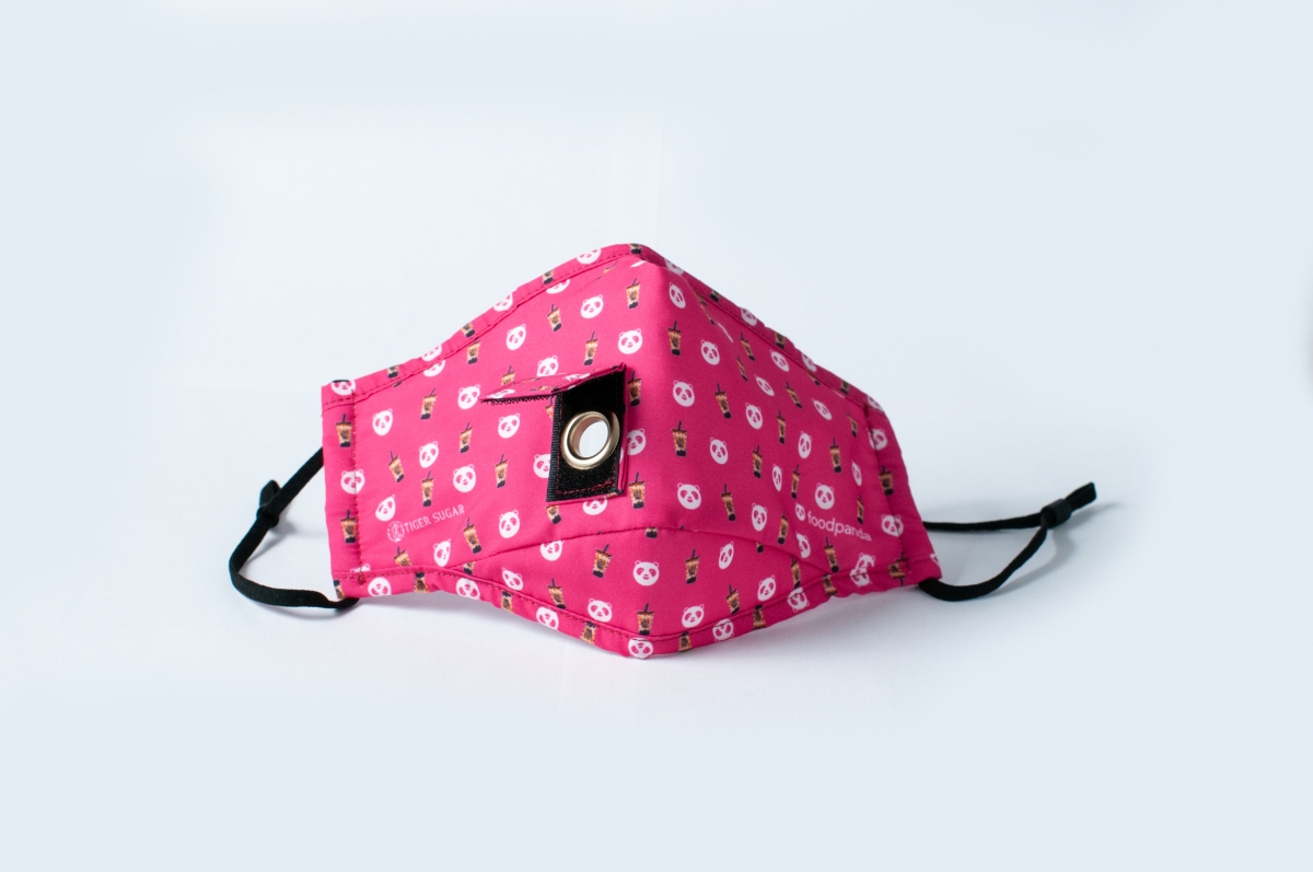 foodpanda tiger sugar pink bubble tea mask flap open