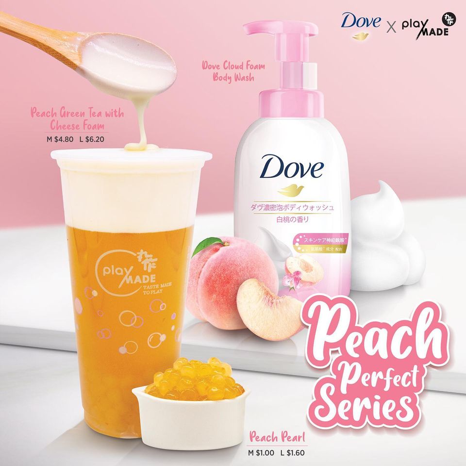 Playmade X Dove Peach Green Tea with Cheese Foam