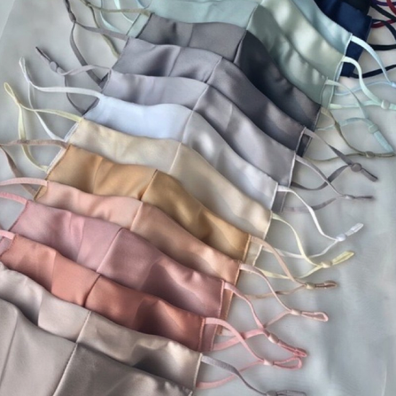 Satin Silk Adjustable Earloop Reusable Face Mask 3 Layer