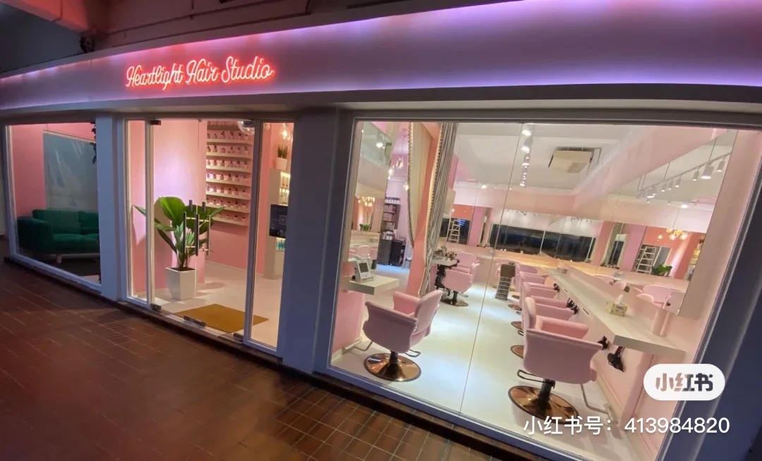 Heartlight Hair Studio pink salon Chinatown Singapore