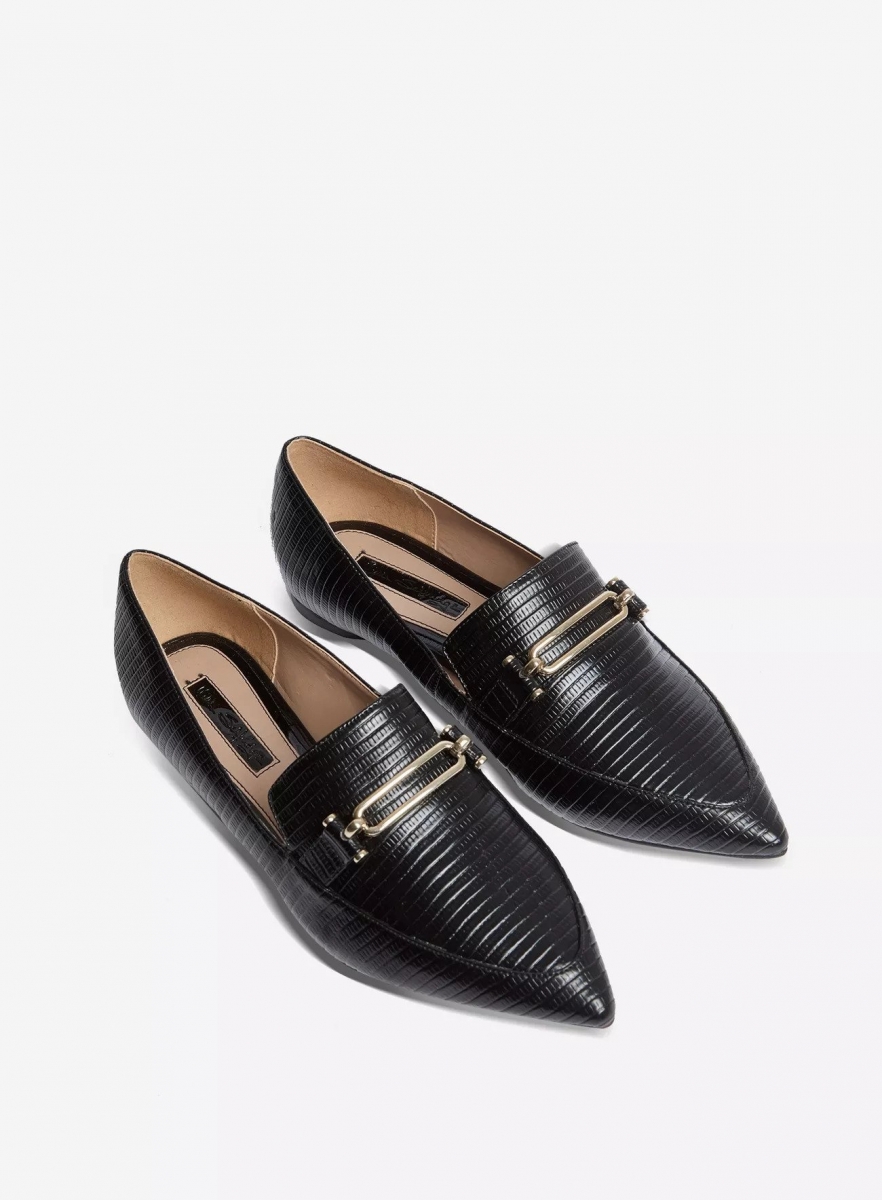 Miss Selfridge Black Snaffle Pointed Loafers