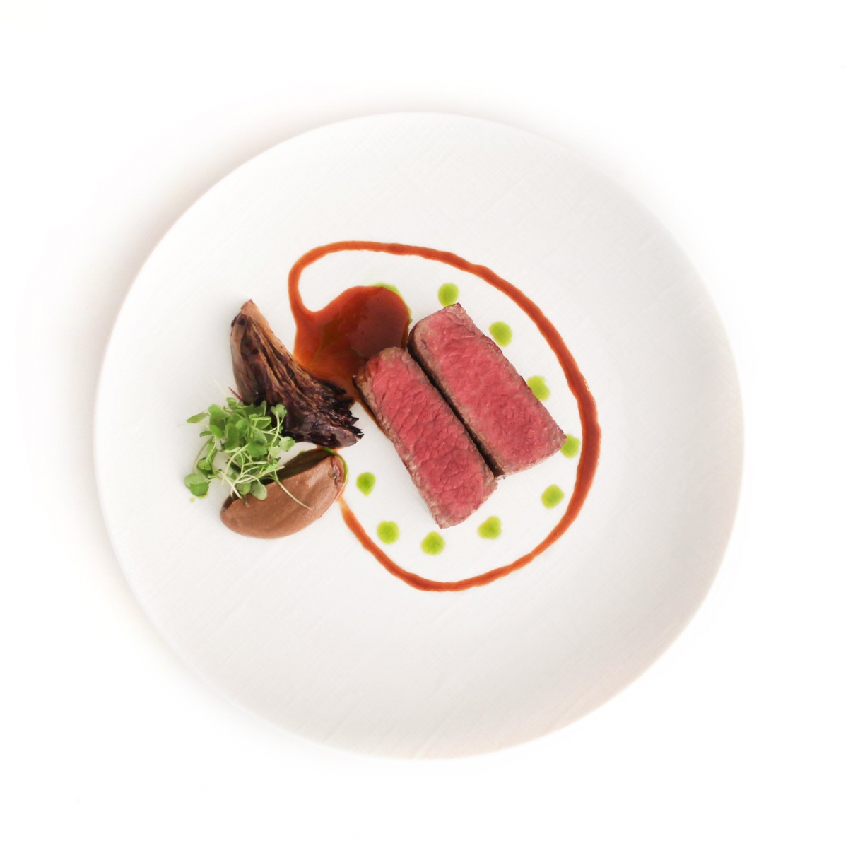 Kagoshima Wagyu Beef, Asparagus and Black Garlic