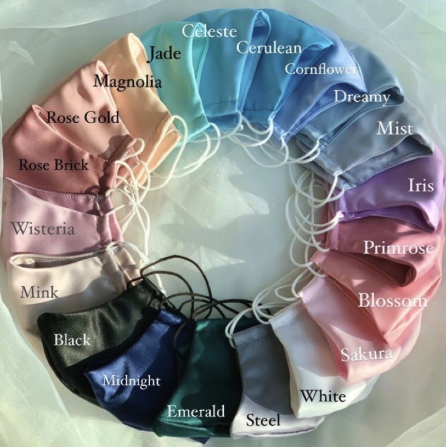 Vivid Satin Elastic Earloop Reusable Face Mask 3 Layer