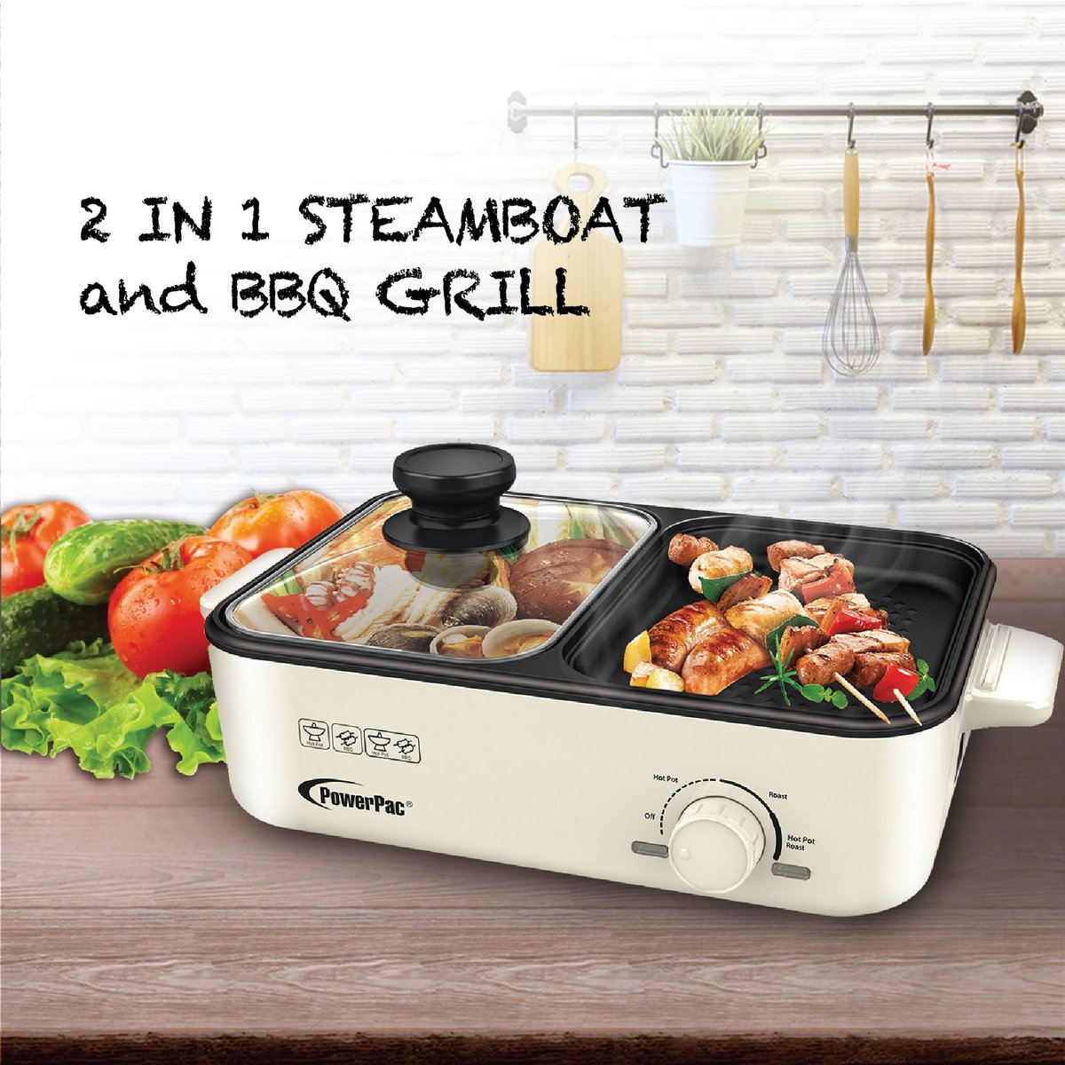 PowerPac steamboat and barbecue grill