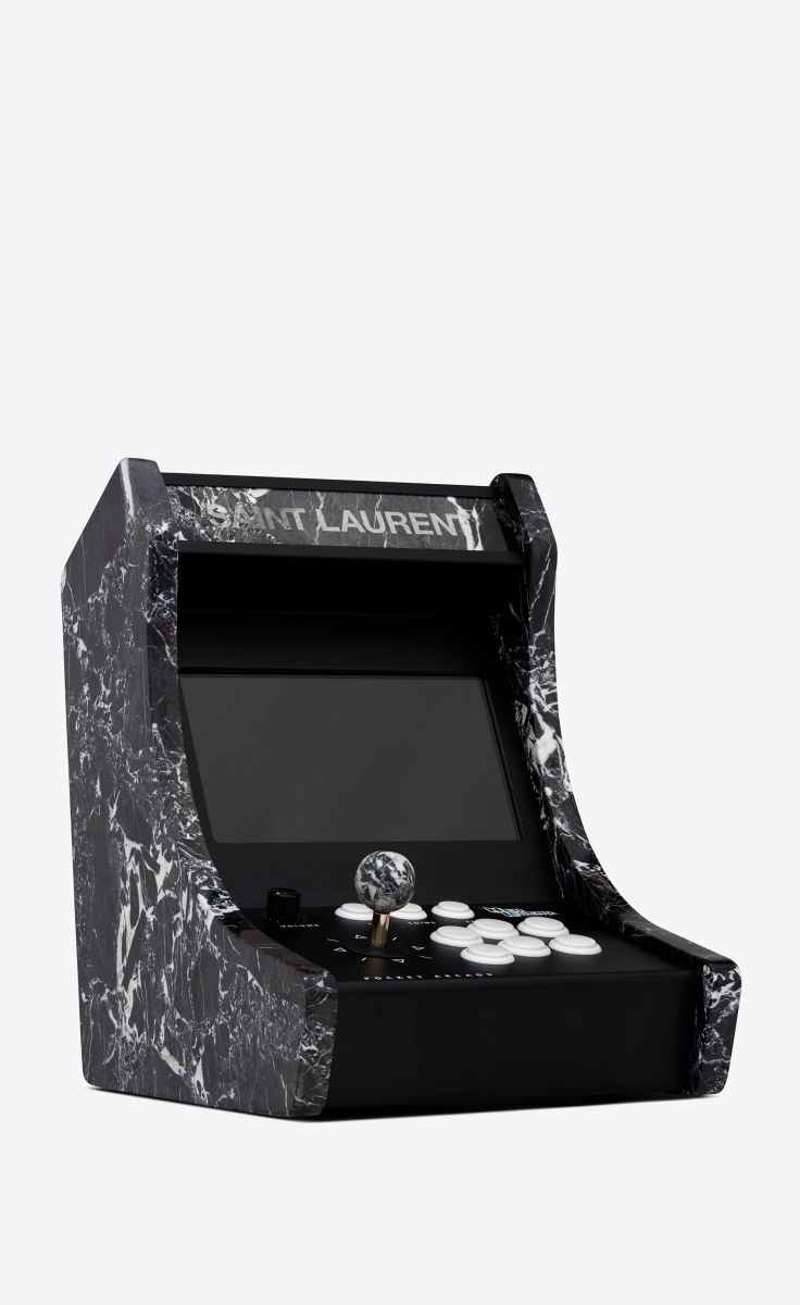 YSL retro arcade machine close up