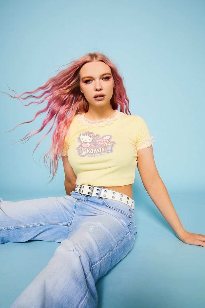 Hello Kitty Yellow Crop Tee