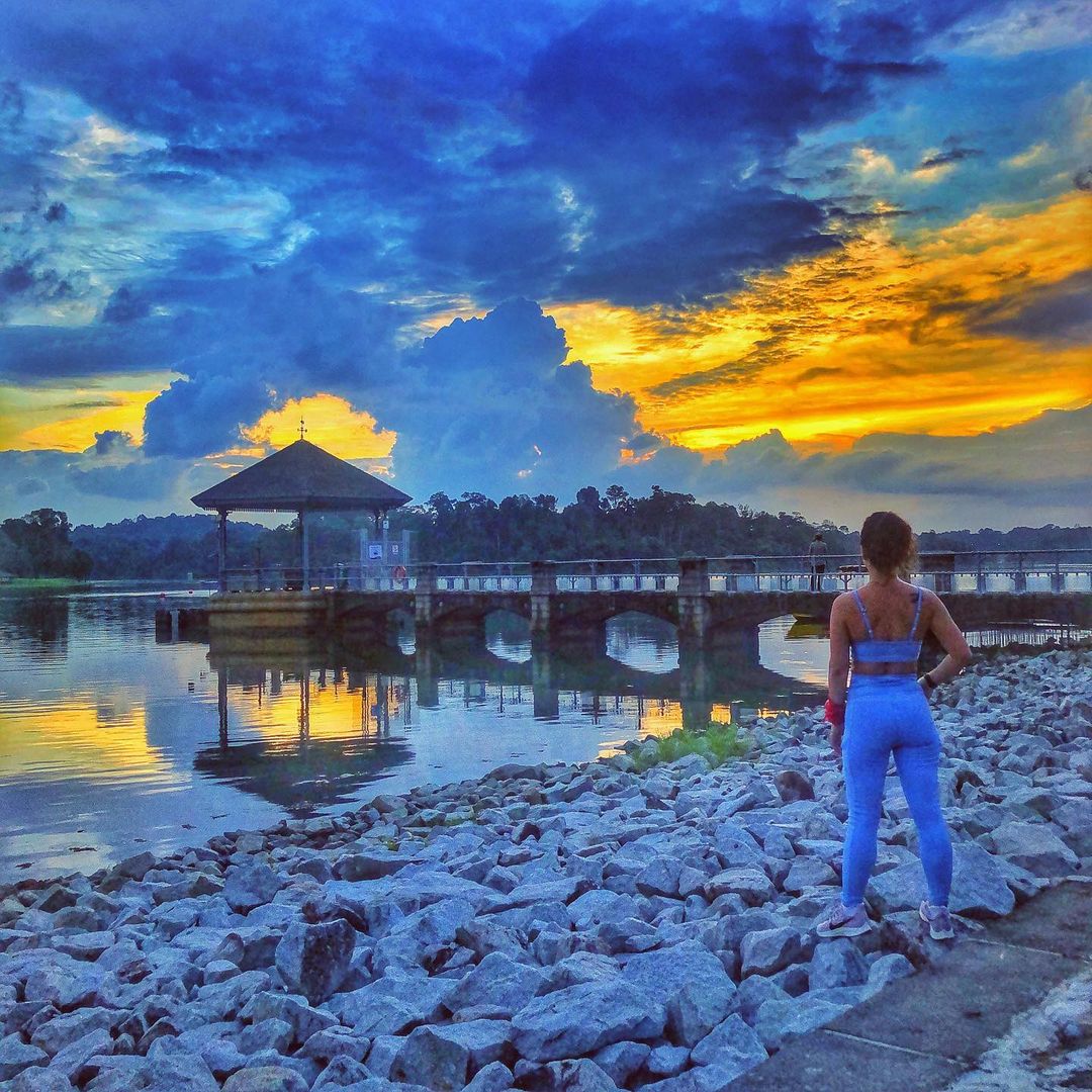 sunset at Sengkang Riverside Park