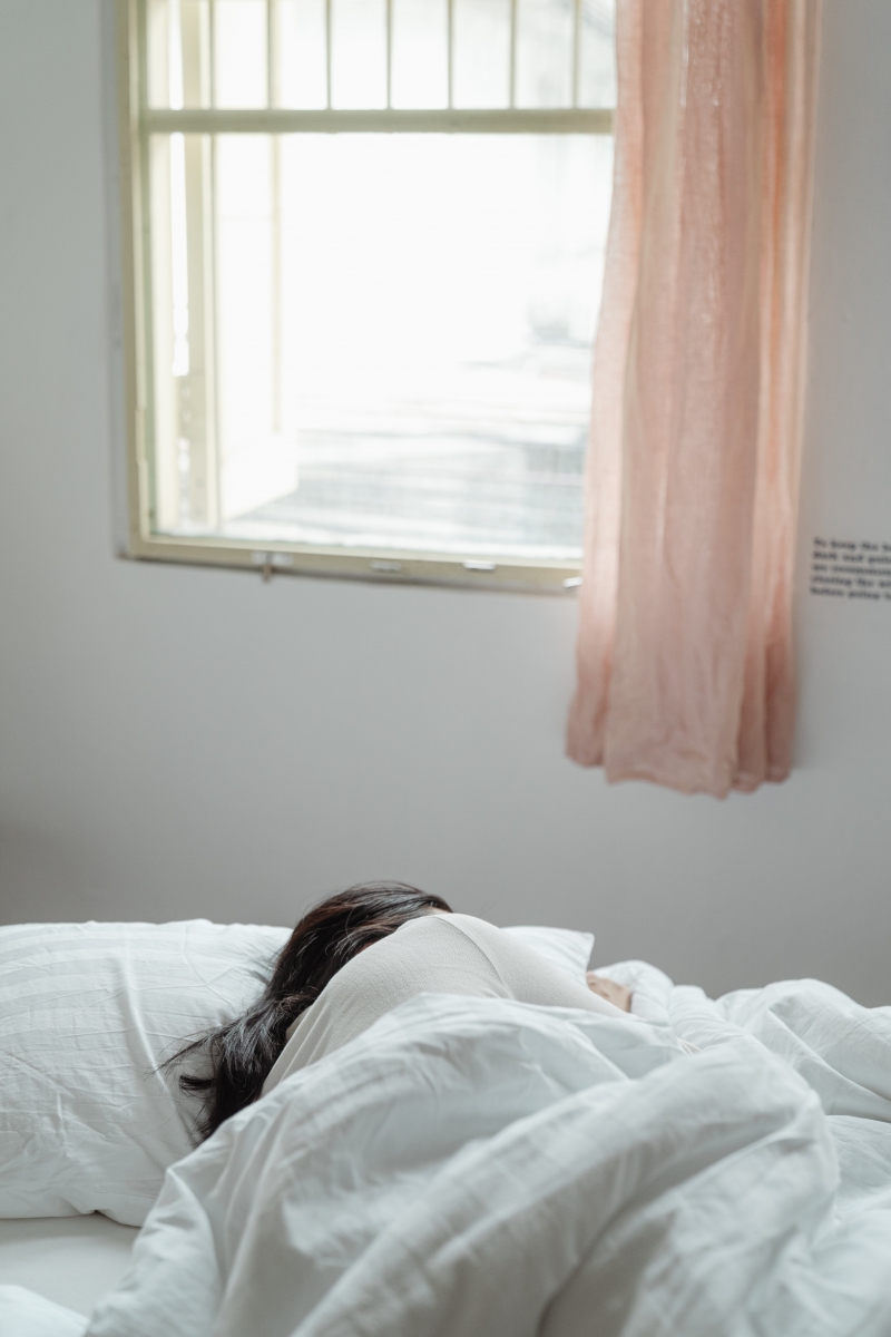 Sleeping on bed