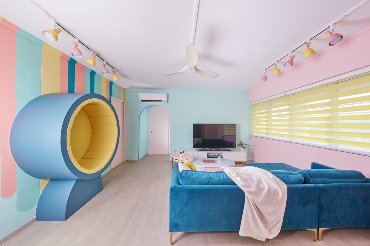 pastel hdb living room