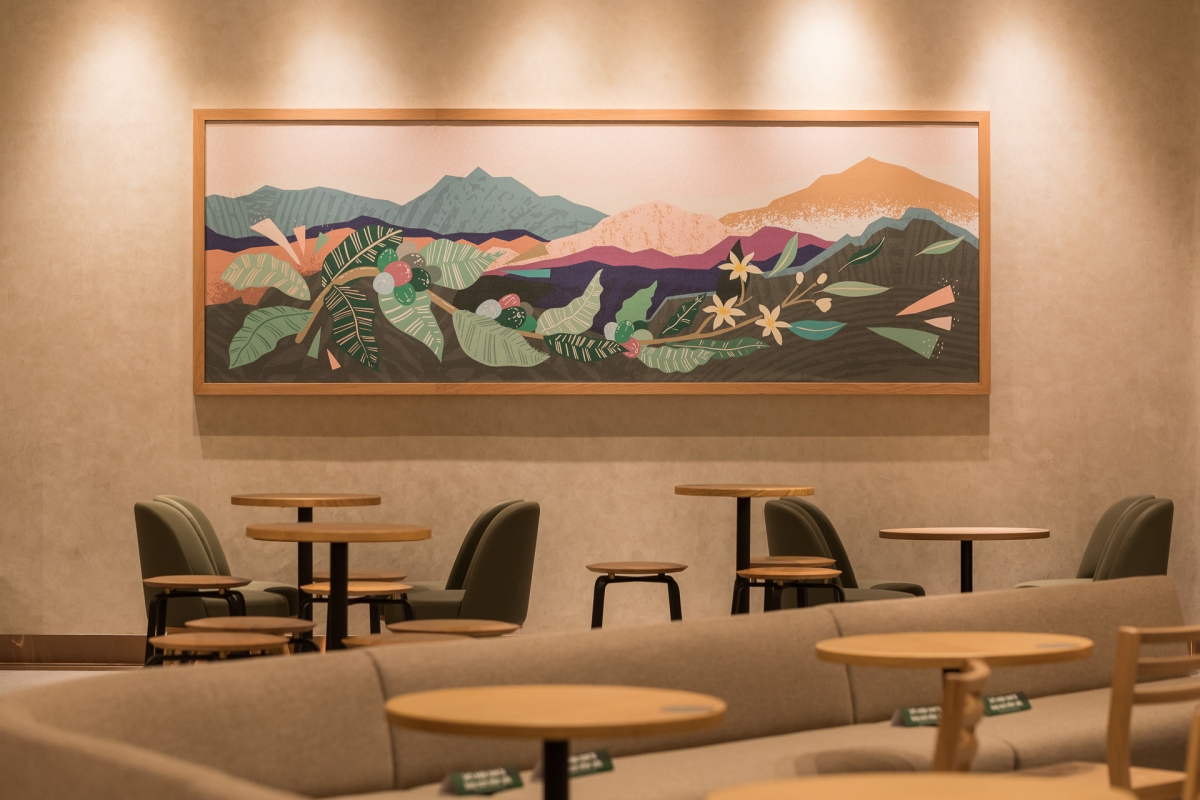 Starbucks vivocity seats art