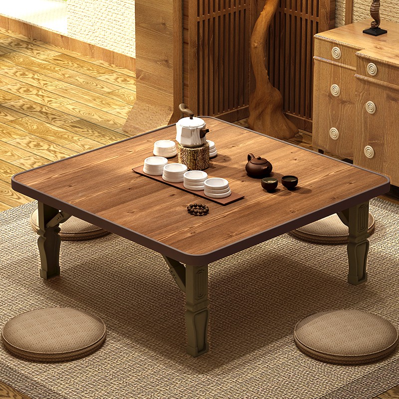 korean style low square wooden table