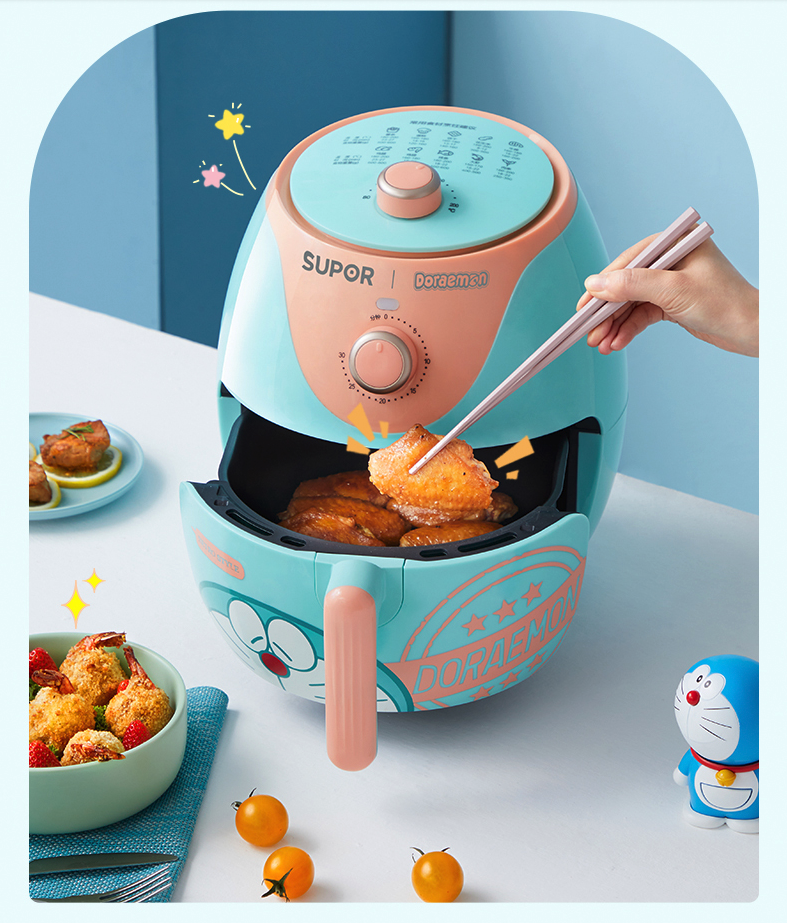 using chopsticks for chicken wings in doramon air fryer supor