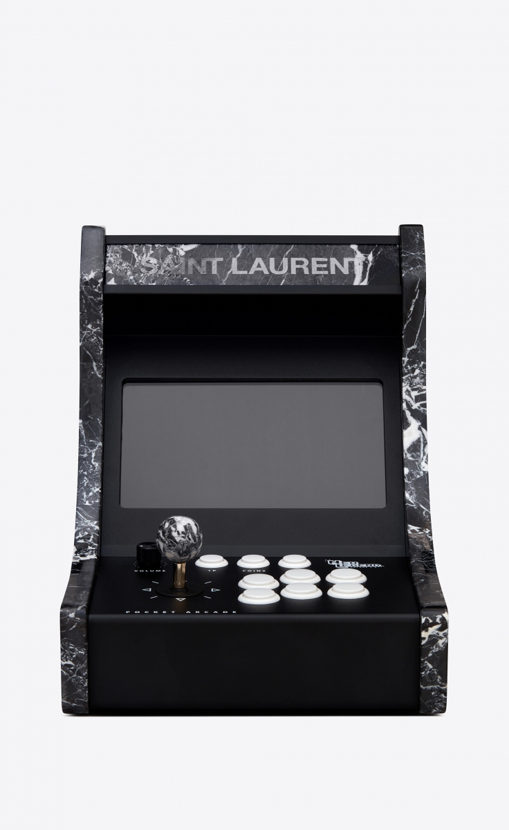 YSL retro arcade machine front view
