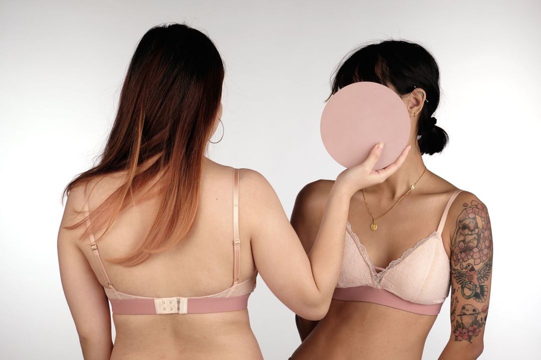 Our Bralette Club beige and pink lingerie