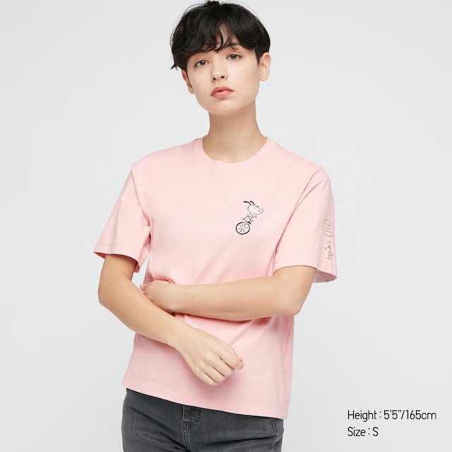 Women Peanuts X Yu Nagaba UT Graphic t shirt in pastel pink