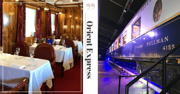 Inside The Pop-Up Orient Express Exhibition At Gardens By The Bay With A Replica Train Carriage Restaurant