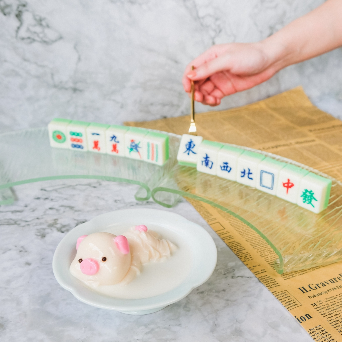social place pig pudding mahjong jelly
