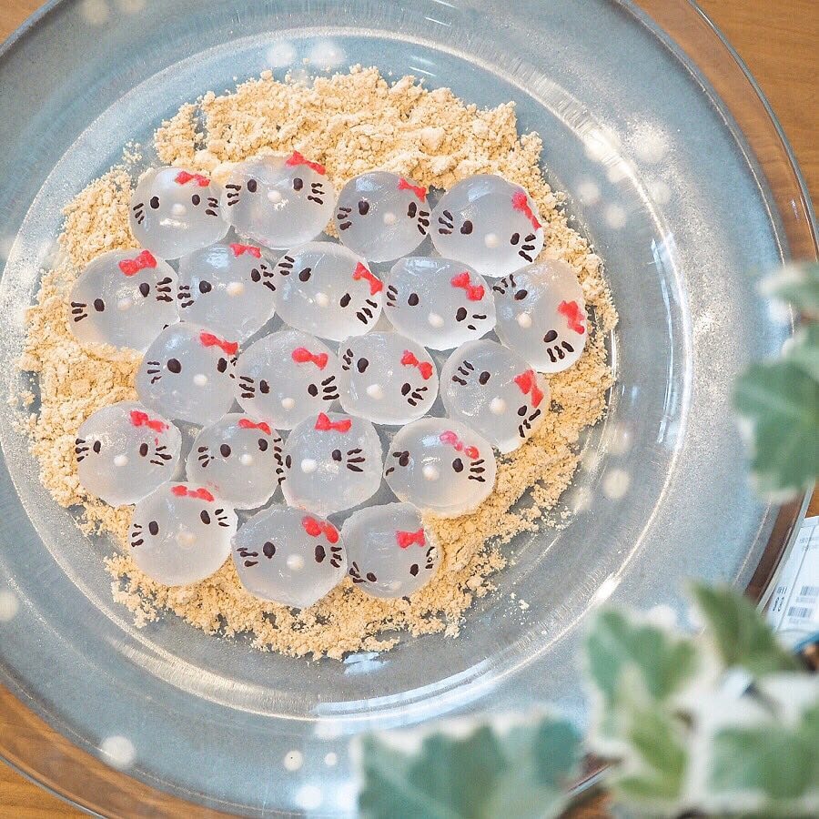 hello kitty transparent warabi mochi charabi