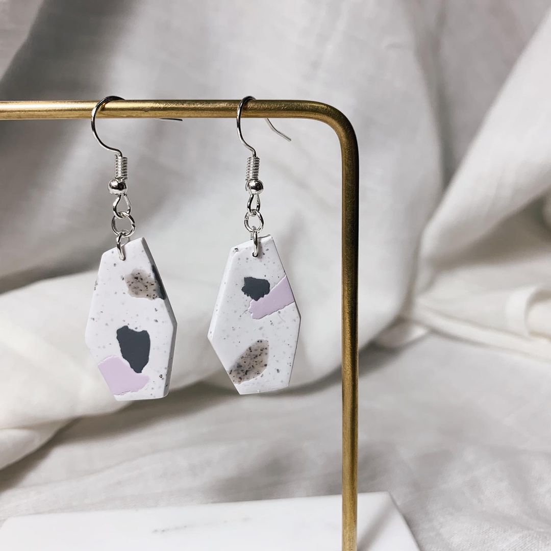 MadeFromKlei terrazzo clay earrings