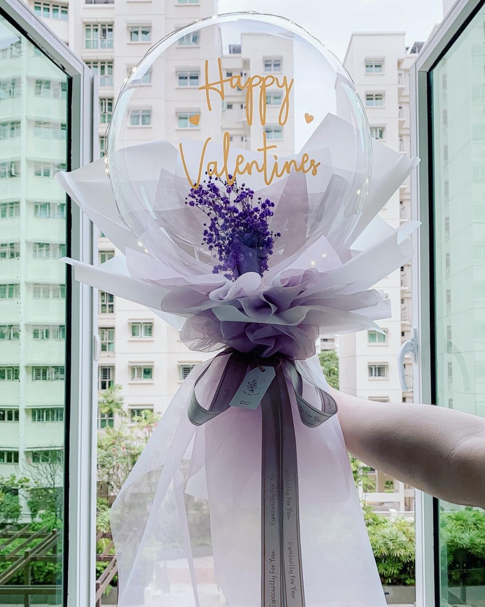 Flora Del Luna purple Valentine's Day bouquet