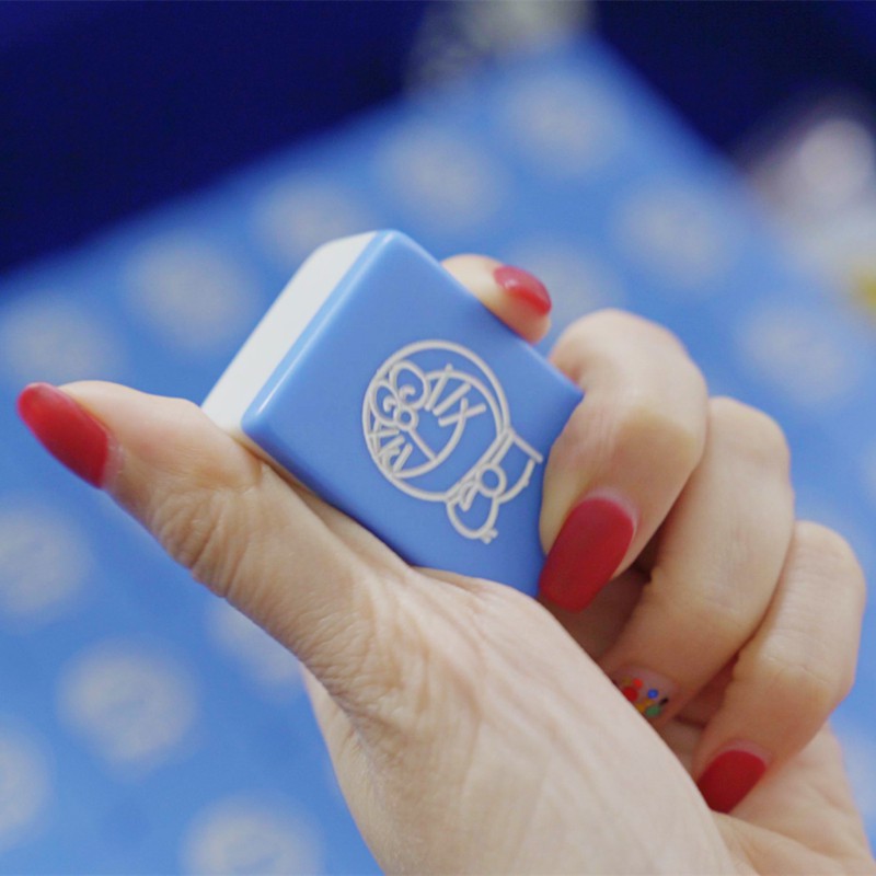 blue doraemon mahjong tile