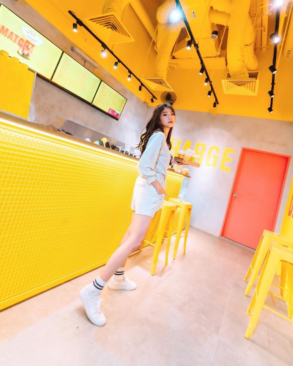 yellow themed Flash Coffee Singapore cafe