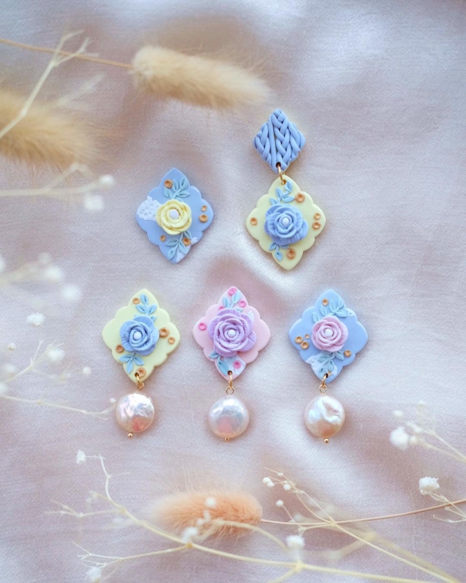The Assembly. Space clay earrings