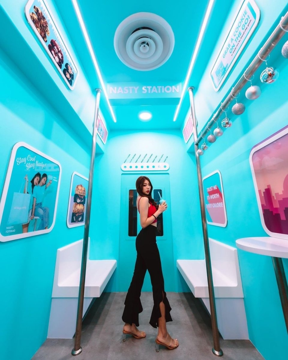 tiffany blue train station at Nasty Cookie store Orchard Gateway