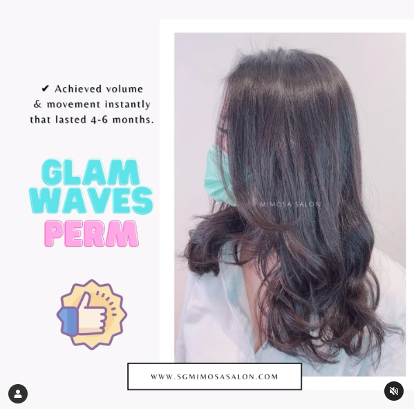 Mimosa Salon glam waves perm on coloured hair