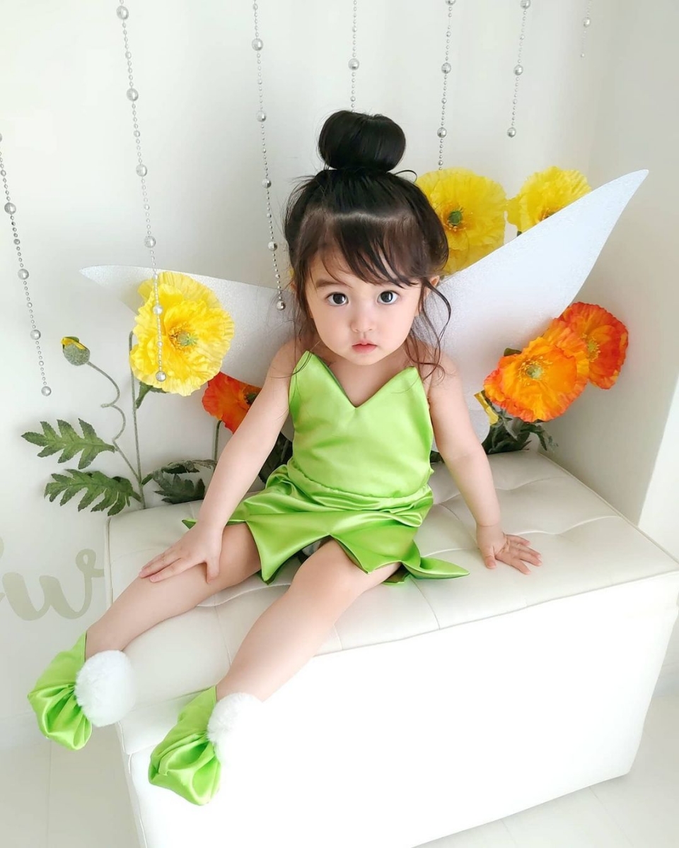asian baby dressed as tinkerbell