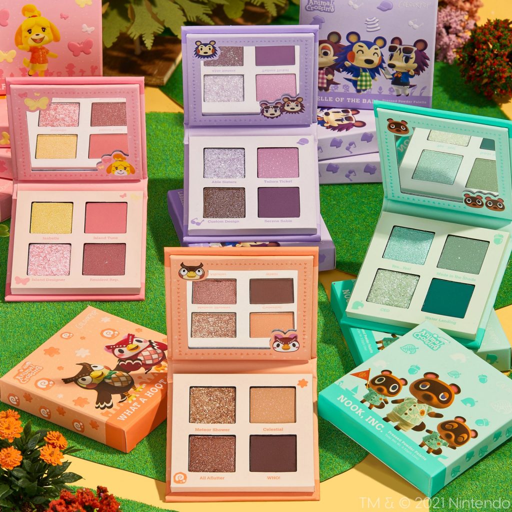 ColourPop X Animal Crossing eyeshadow palettes