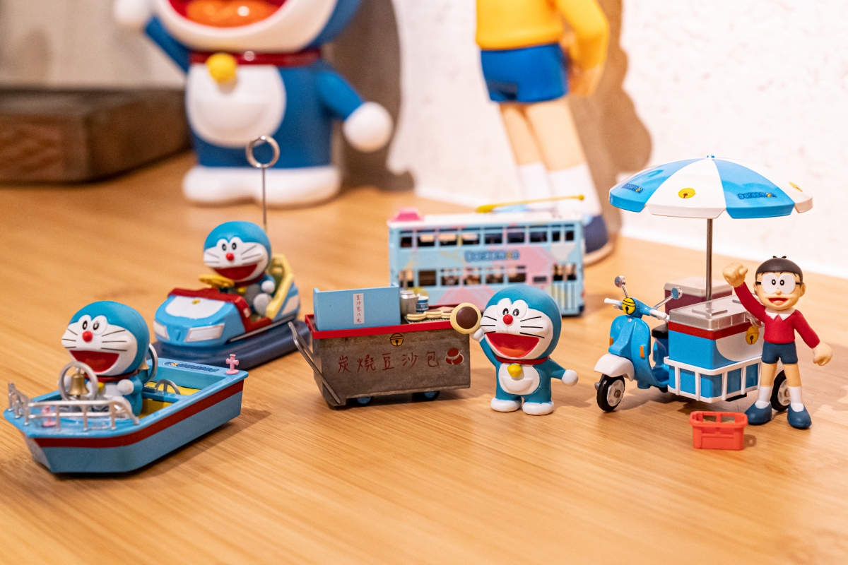 doraemon toys at Tong Xin Ru Yi Traditional Hotpot restaurant