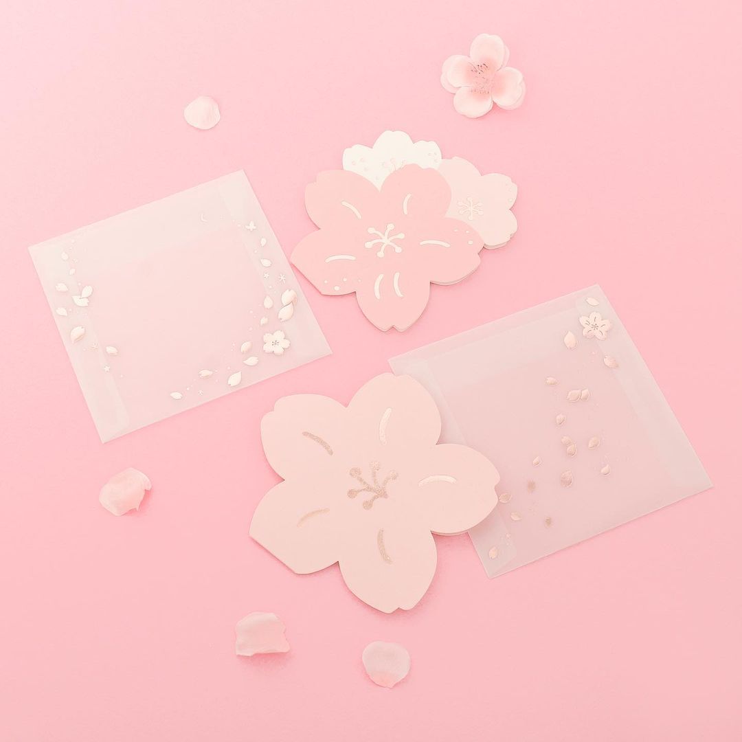 Daiso Korea Dreaming Blossom petal card